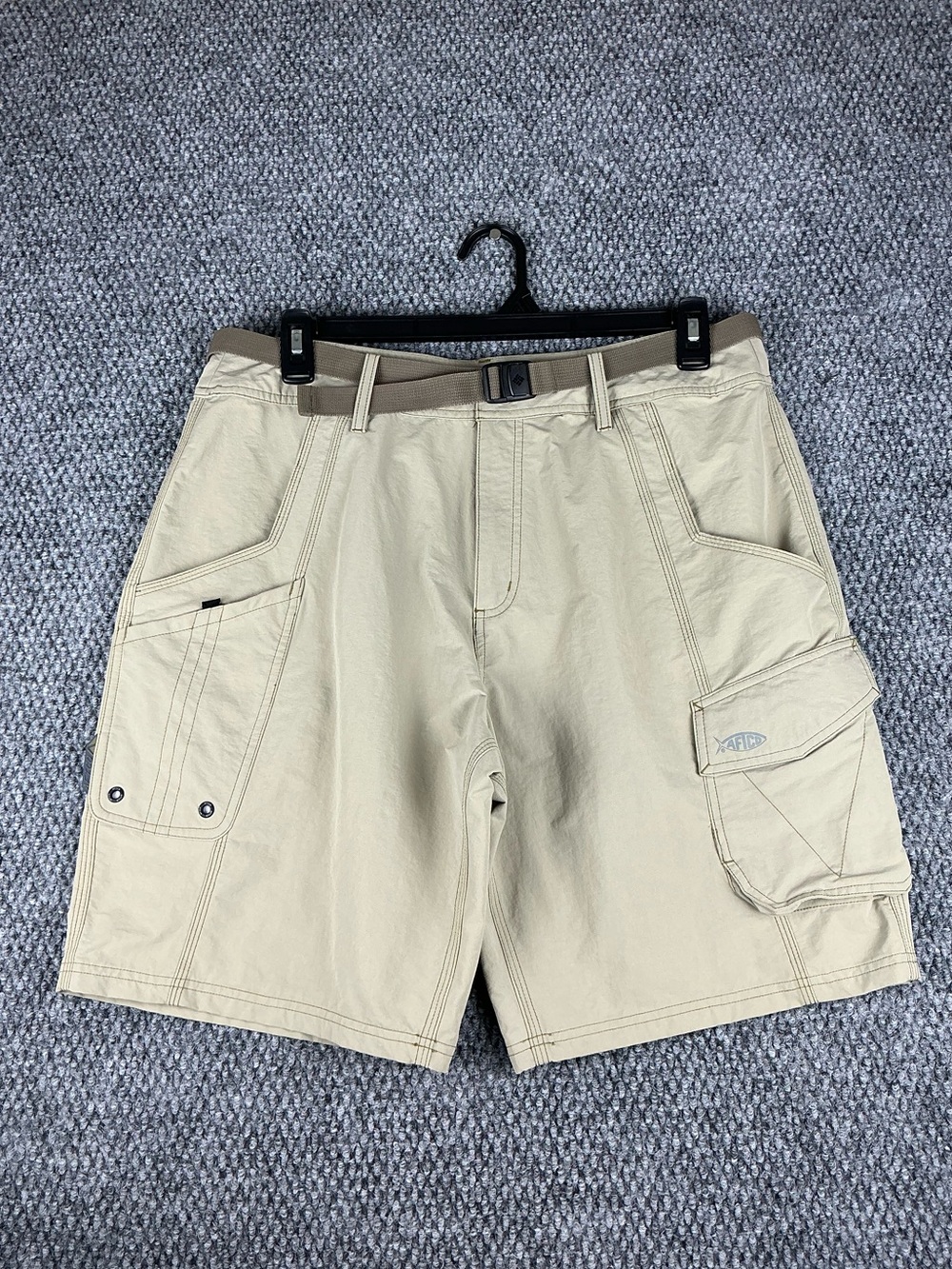 Aftco Shorts Mens 34 Khaki Stealth Fishing Shorts Tactical Utility Performance